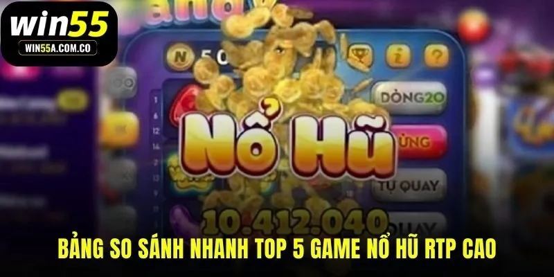 Tổng hợp chỉ số quan trọng của top 5 game nổ hũ